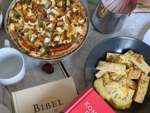 Dining next to a Bible