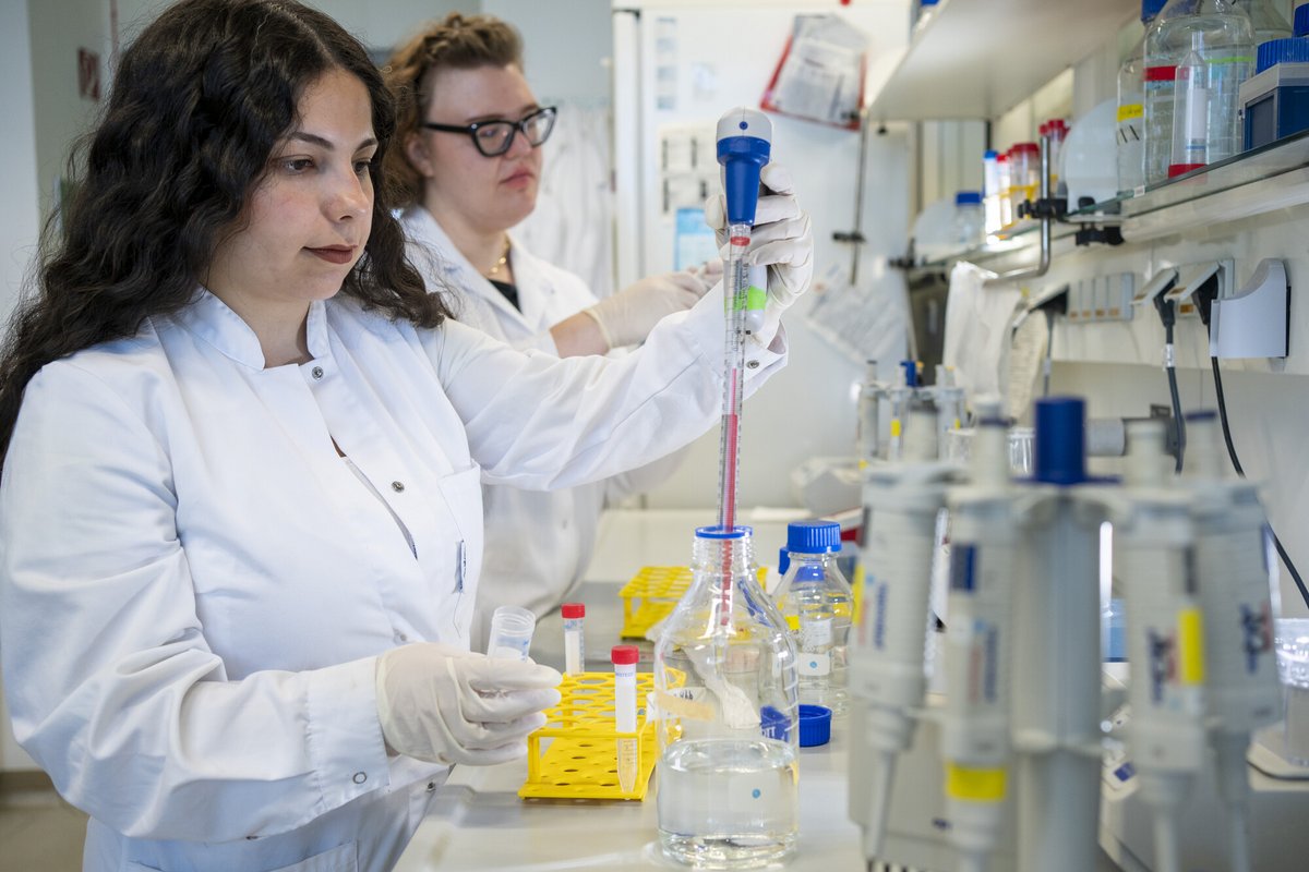 Studierende der Biotechnologie arbeiten im Labor.