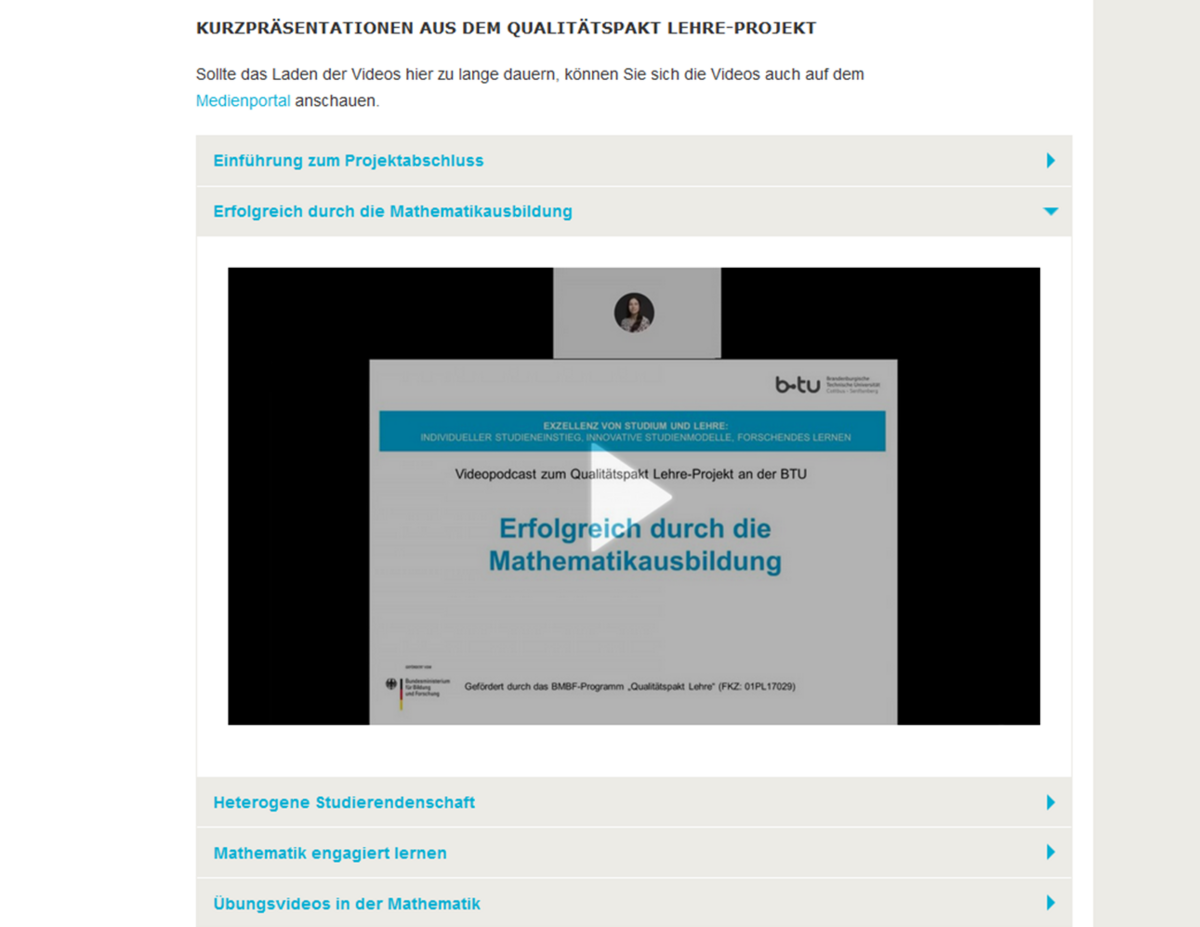 Screenshot der Veranstaltungsseite mit dem Begleitprogramm