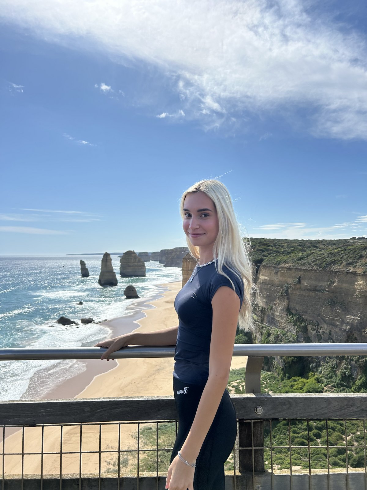 Mit Blick auf die massiven Kalksteinsäulen 'The Twelve Apostles' (Foto: privat)