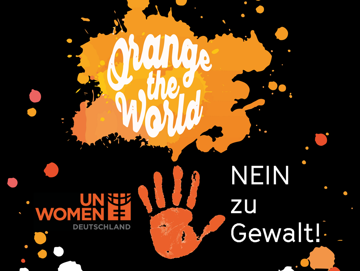 Orange the World Logo und Bild zum Infotag.