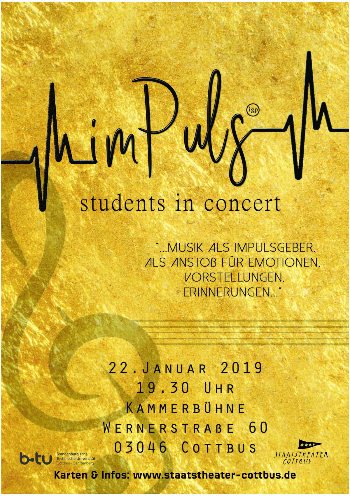 Plakat mit Informationen zum Konzert