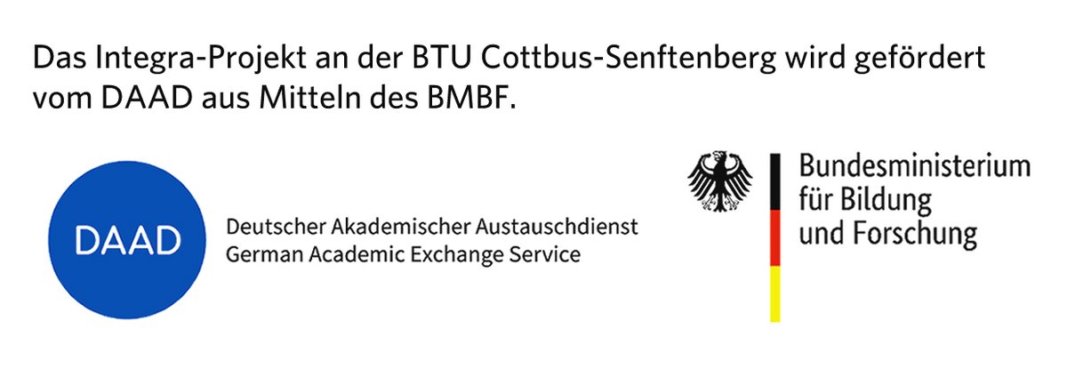 Das Integra-Projekt an der BTU Cottbus - Senftenberg wird gefördert vom DAAD aus Mitteln des BMBF