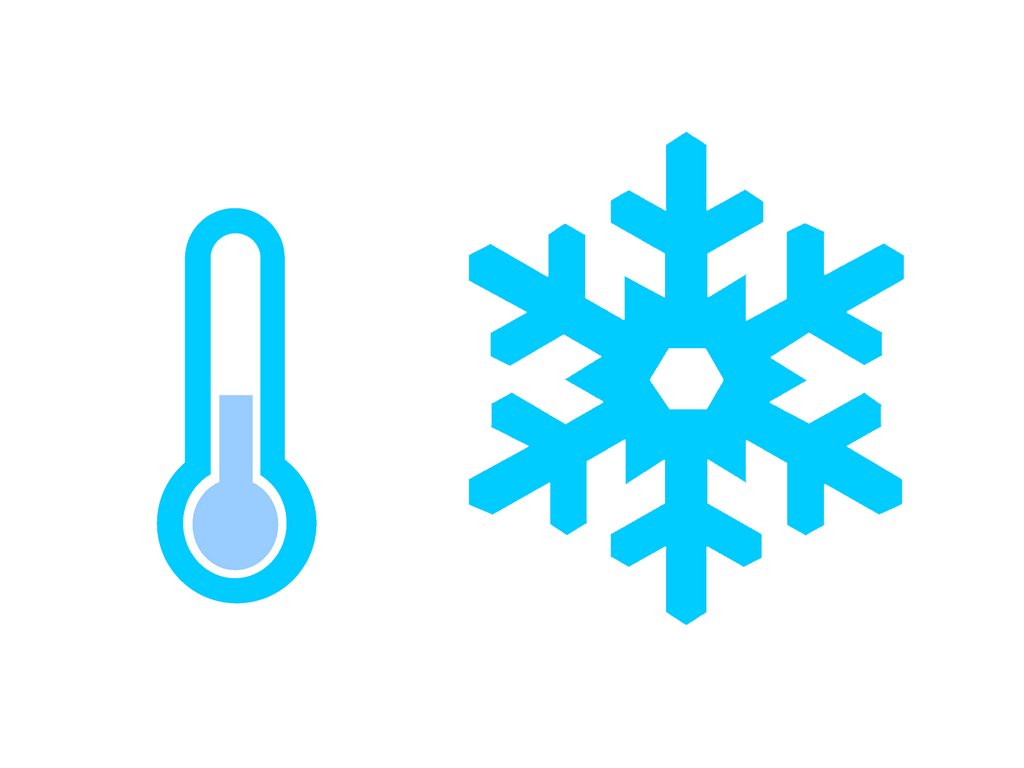 Temperaturanzeige und Schneeflocke