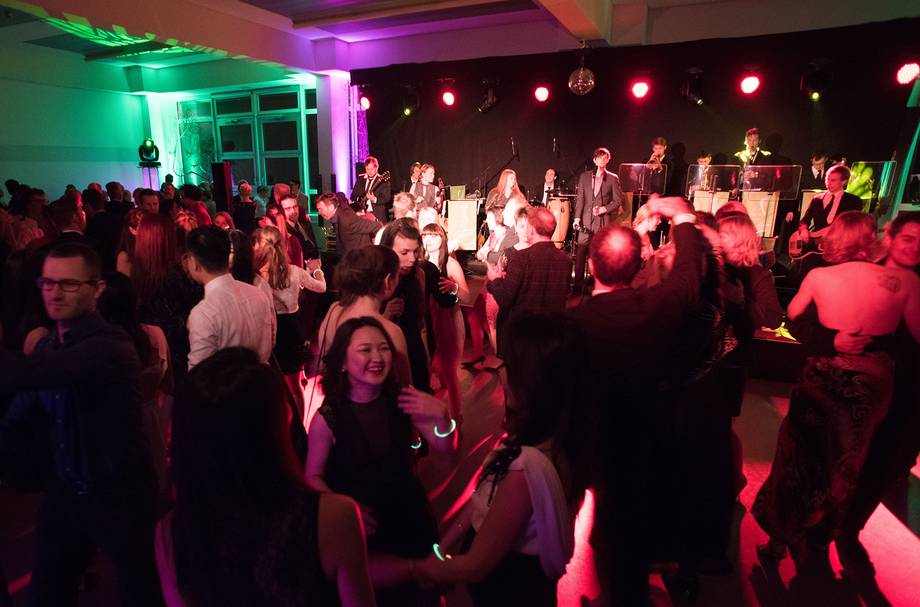 Great mood at the BTU Ball in January 2017 visitors of the BTU Ball 2017 dance to the band’s music