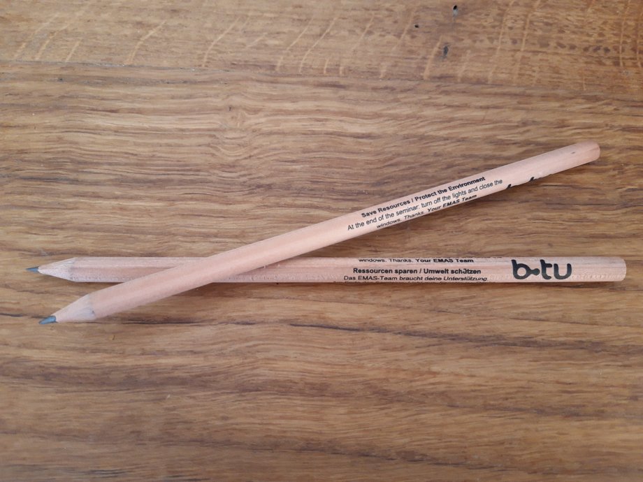 nachhaltige Stifte aus Holz der BTU