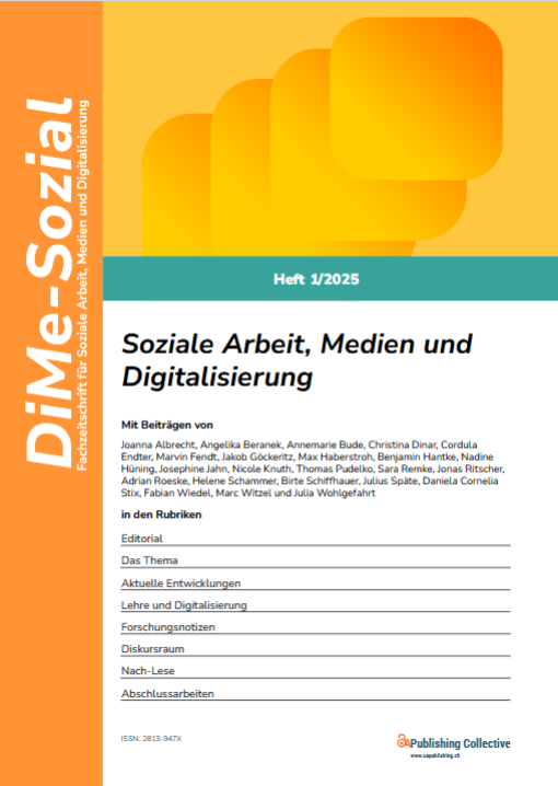 Das Bild zeigt das Cover des Band 1 Soziale Arbeit, Medien und Digitalierung in organge.