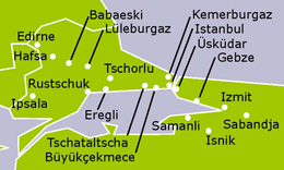 Quelle: Karte erstellt auf Grundlage von: NECIPOGLU 2005, S. 575