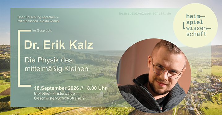 Der Physiker Dr. Erik Kalz von der Universität Potsdam spricht in seiner Heimatstadt Finsterwalde.