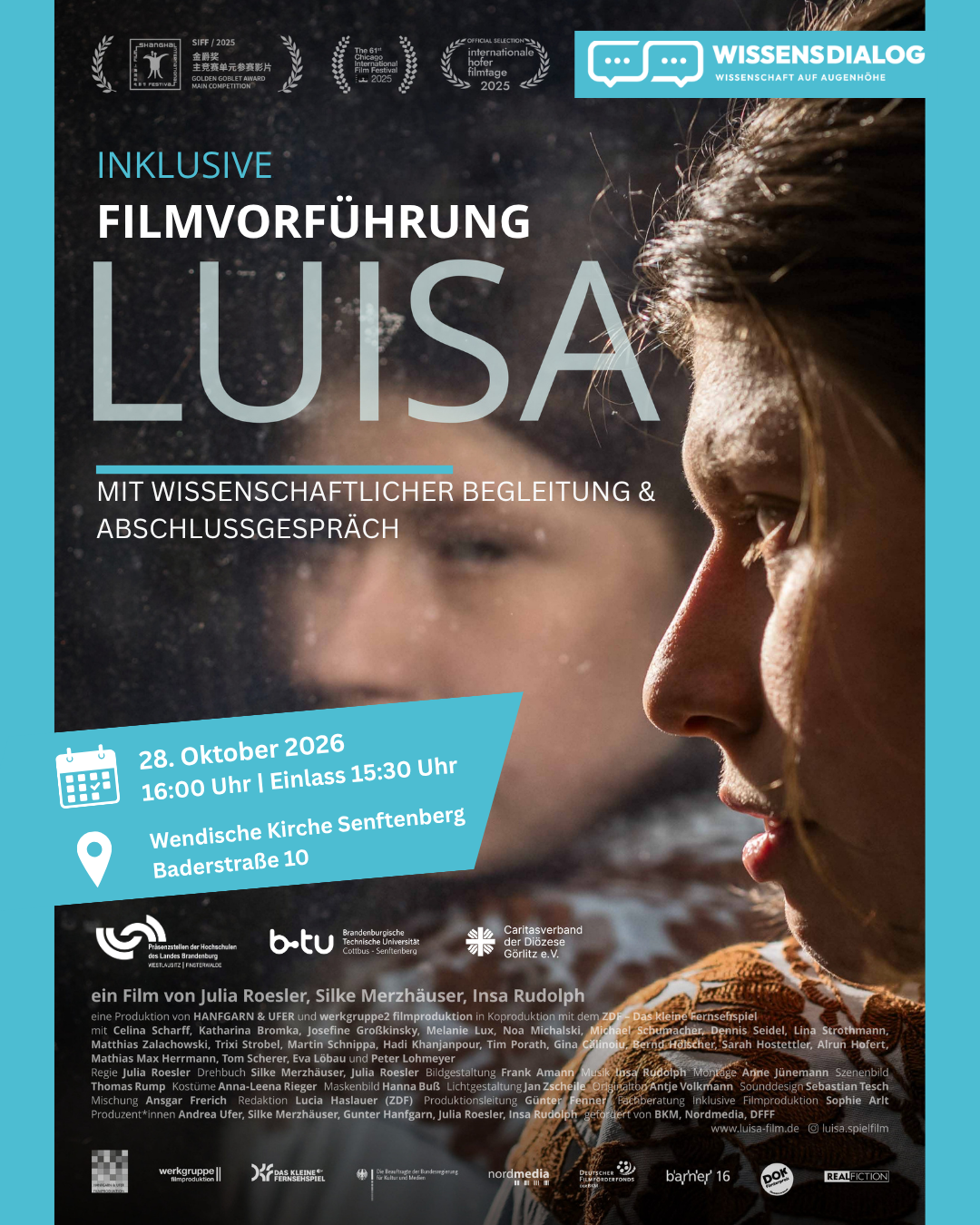 LUISA - eine inklusive Filmvorführung mit Gespräch (28. Oktober 2026, 16 Uhr, Wendische Kirche Senftenberg)