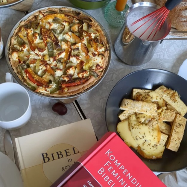 Dining next to a Bible