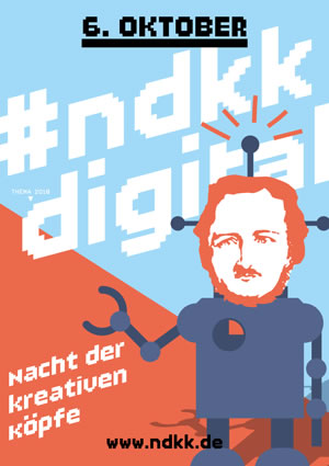 Plakatmotiv der Nacht der kreativen Köpfe 2018