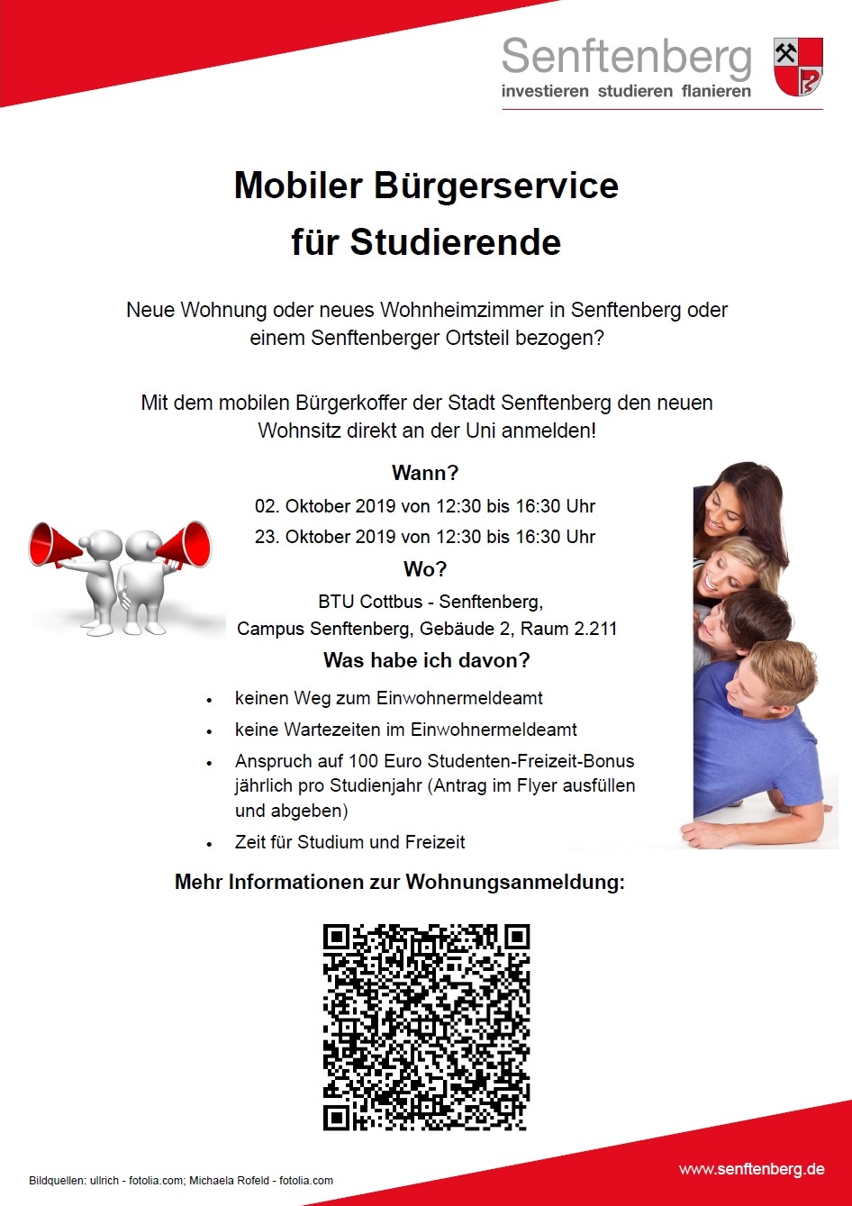 Plakat Mobiler Bürgerservice für Studierende 2019.