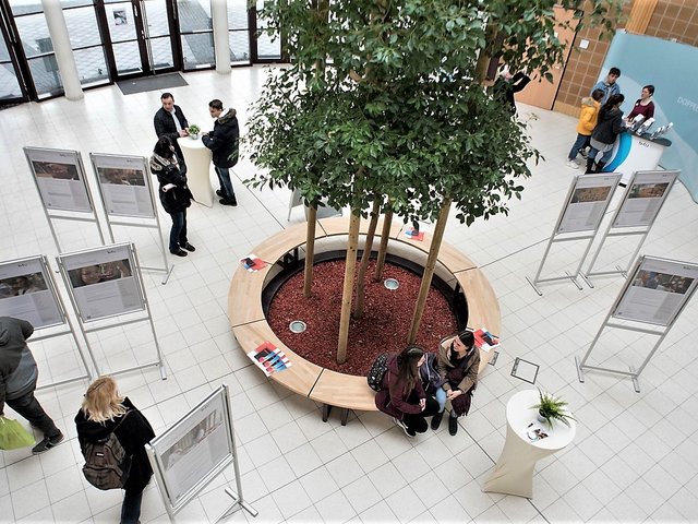 Prospective students at information boards and stands. Photo: BTU, Ralf Schuster 