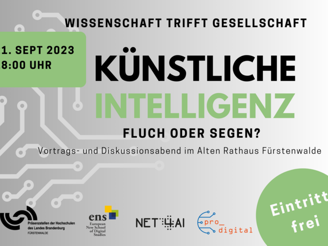 Information Veranstaltung Künstliche Intelligenz - Fluch oder Segen? im Alten Rathaus in Fürstenwalde am 21. September 2023 um 18 Uhr