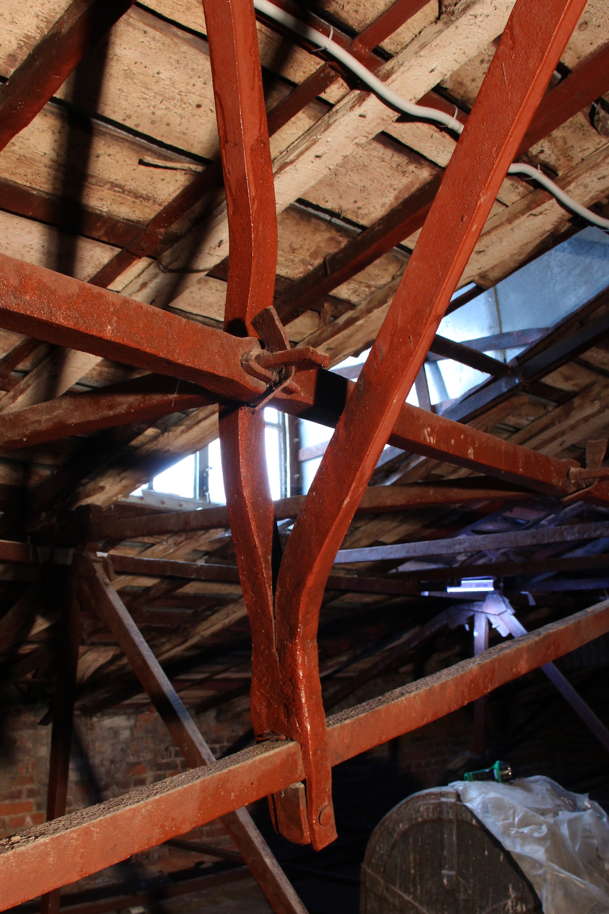 View into the roof structure of the Marble Palace