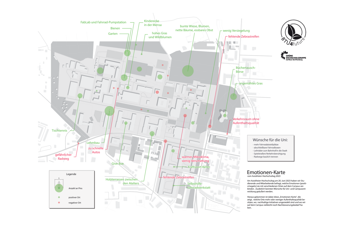 Emotionskarte des Autofreien Hochschultages 2023