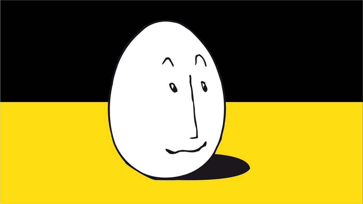 Cartoon: egg with face
