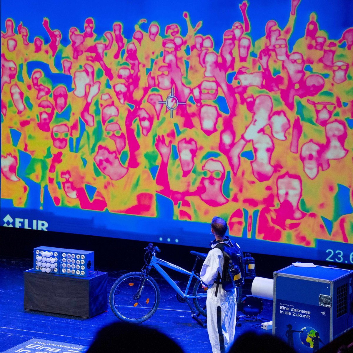 Wärmebildaufnahme des Publikums.
