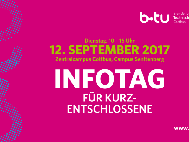 Infotag für Kurzentschlossene am 12. September 2017