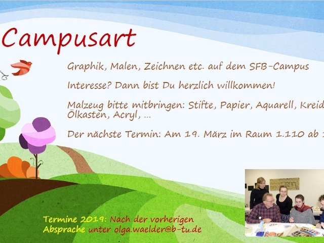 Einladung zu Campusart - zum Malen am Campus Senftenberg.