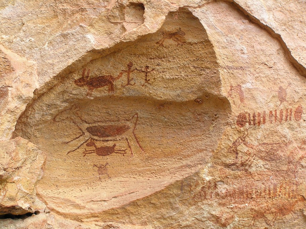 Serra da Capivara National Park in Brasilien Höhlenmalerei in der Serra da Capivara in Brasilien, Urheber: Juliane Noack Napoles