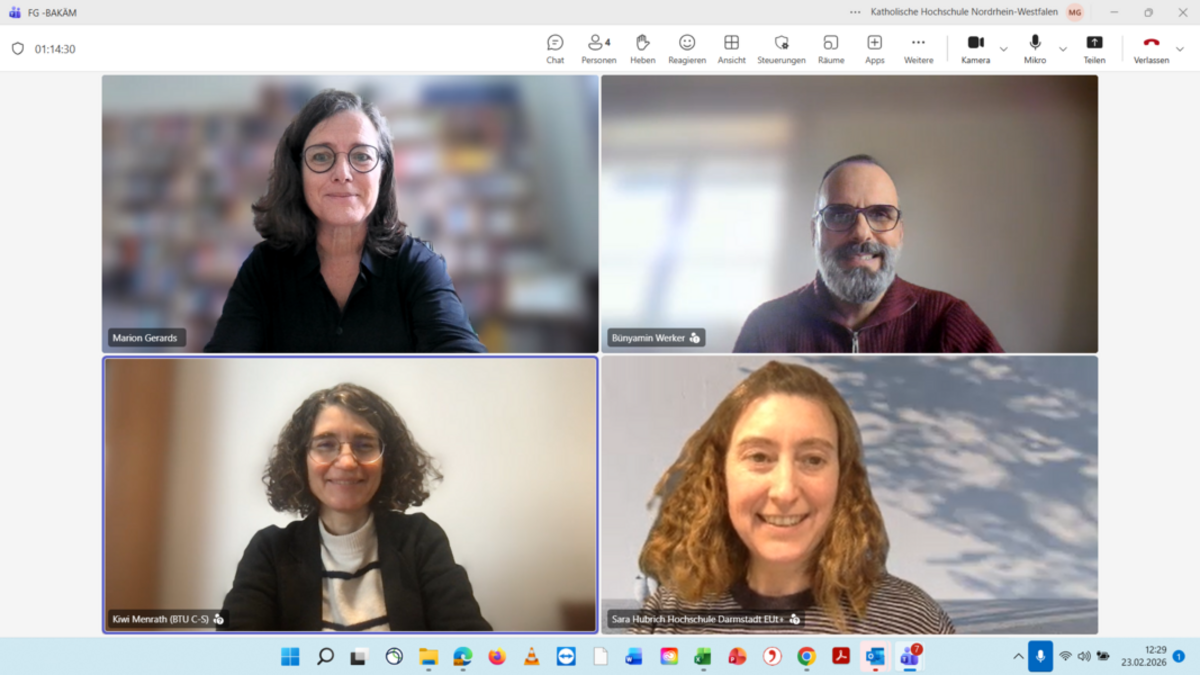Screenshot Onlinemeeting der vier Sprecher*innen