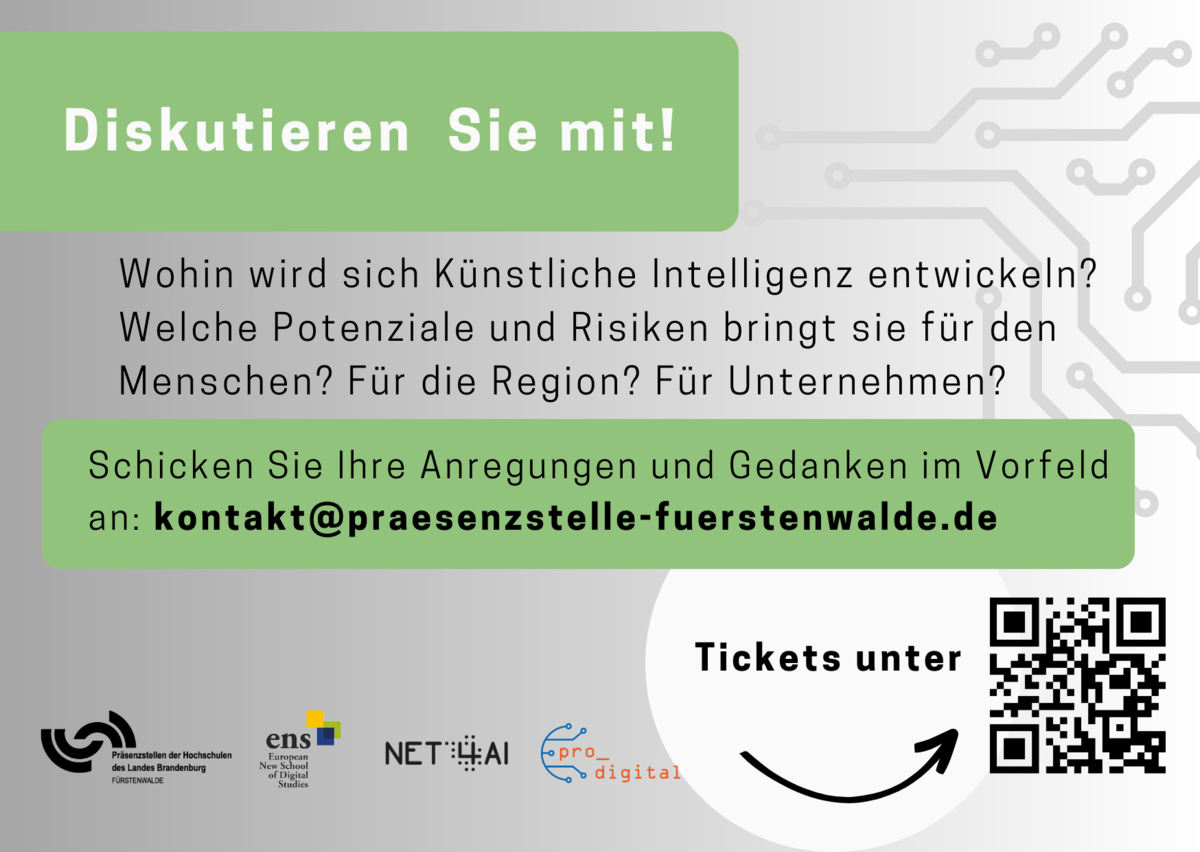Information Veranstaltung Künstliche Intelligenz - Fluch oder Segen? im Alten Rathaus in Fürstenwalde am 21. September 2023 um 18 Uhr
