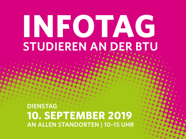 Banner mit der Aufschrift "Infotag Studieren an der BTU""