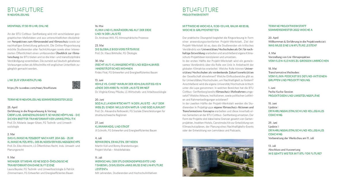 Flyer des Moduls BTU4Future