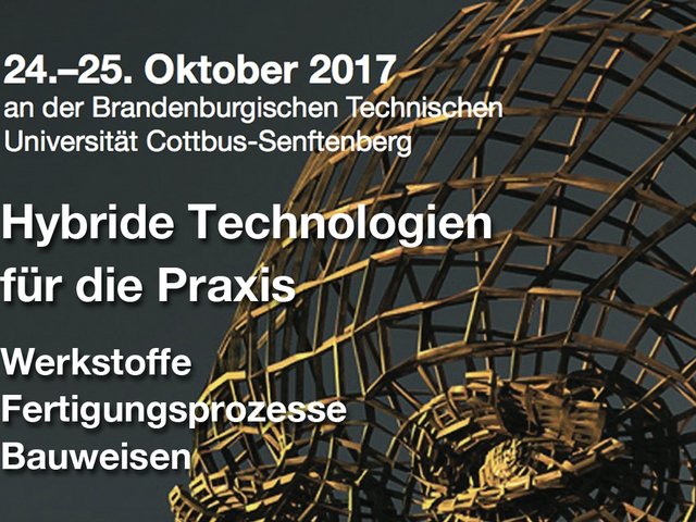 Leichtbaunachbildung eines menschlichen Kopfes mit schriftlichen Eckdaten zum 15. Cottbuser Leichtbauworkshop