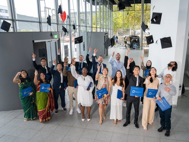 Graduates with caps