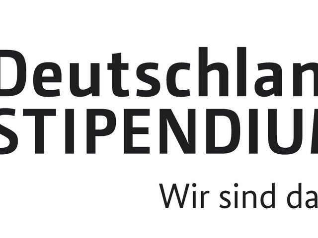 Das Bild zeigt den Schriftzug Detschland STIPENDIUM - Wir sind dabei