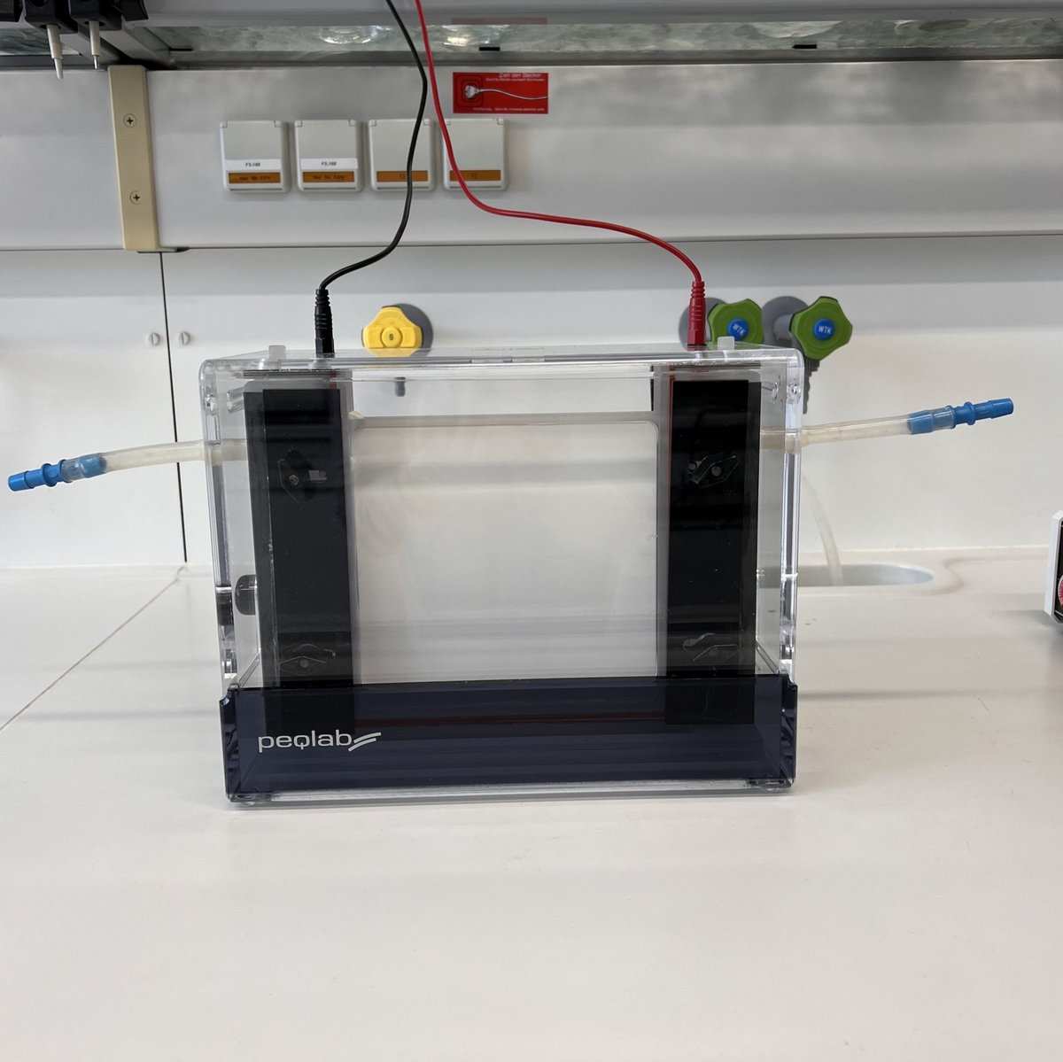 Photo of large vertical gel electrophoresis peqlab