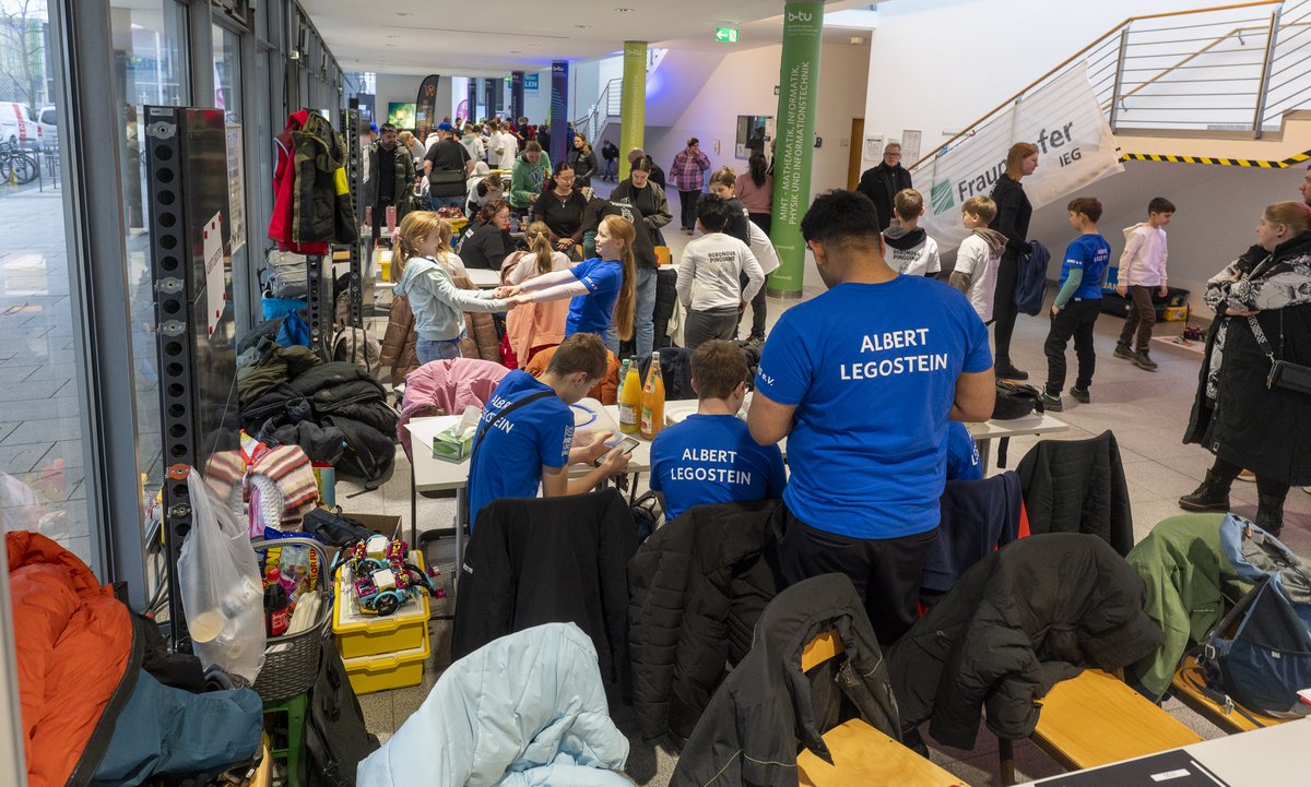 View into the foyer of the central auditorium building