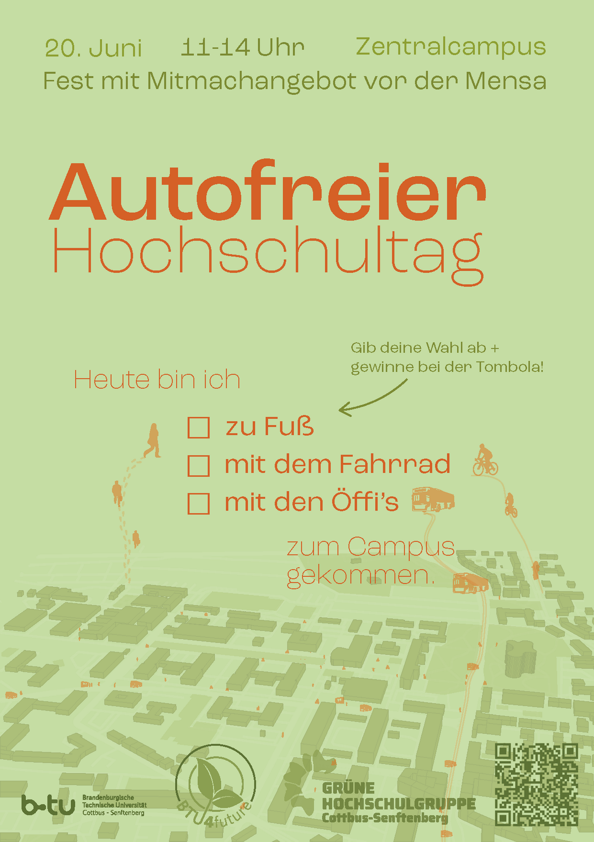 Flyer Autofreier Hochschultag 2023 zum Ankreuzen