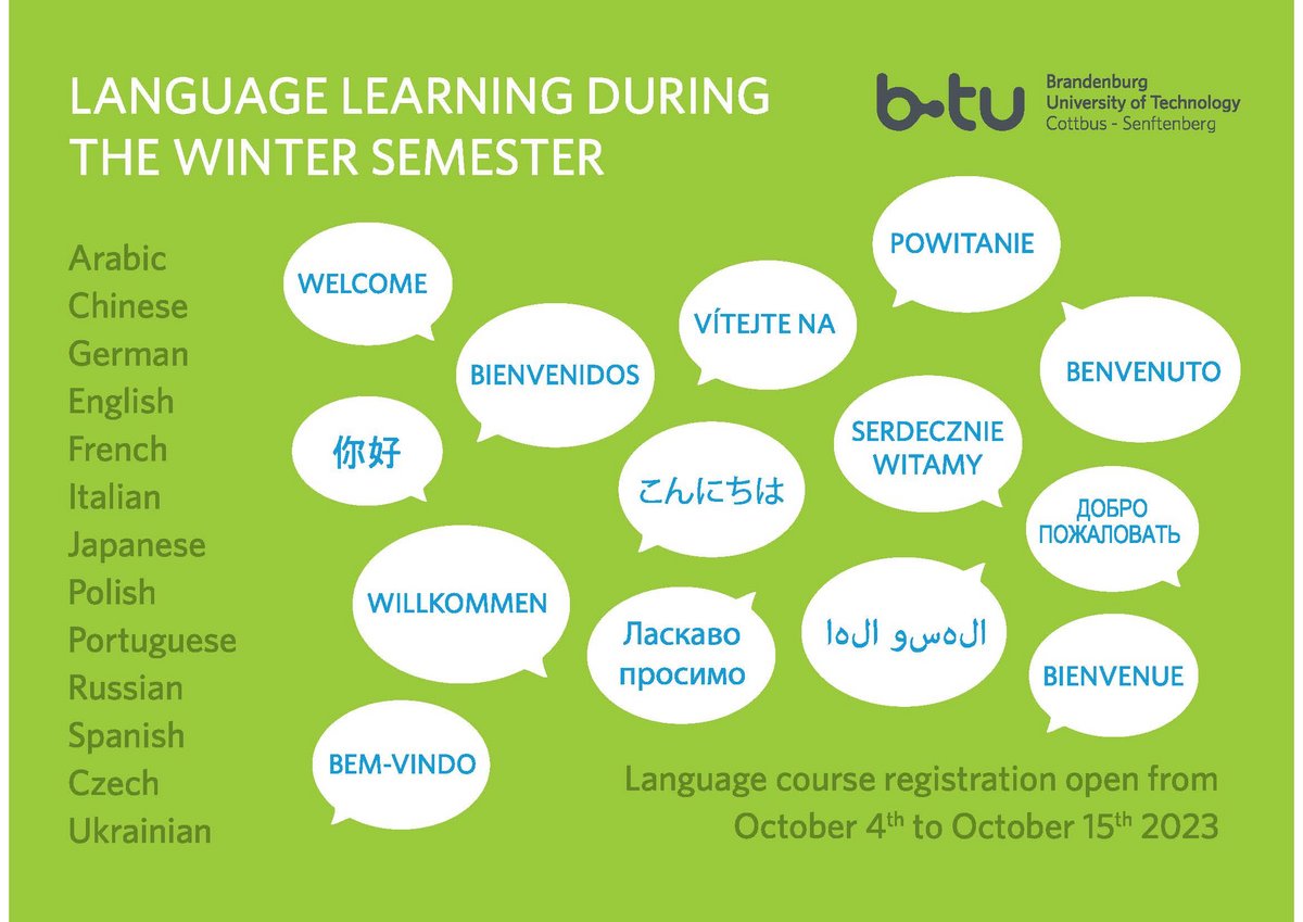 Overview language learning during the winter semester.
