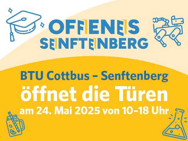 Banner zun BTU-Programm am Tag des Offenen Senftenbergs.