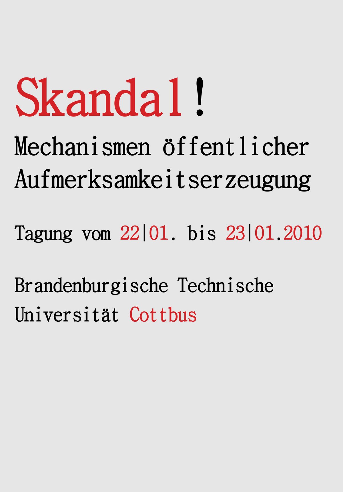 Skandal! Kurzinfo