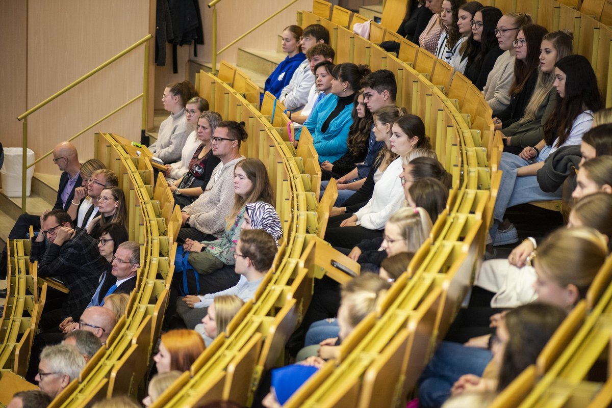 Students in the lecture theatre.