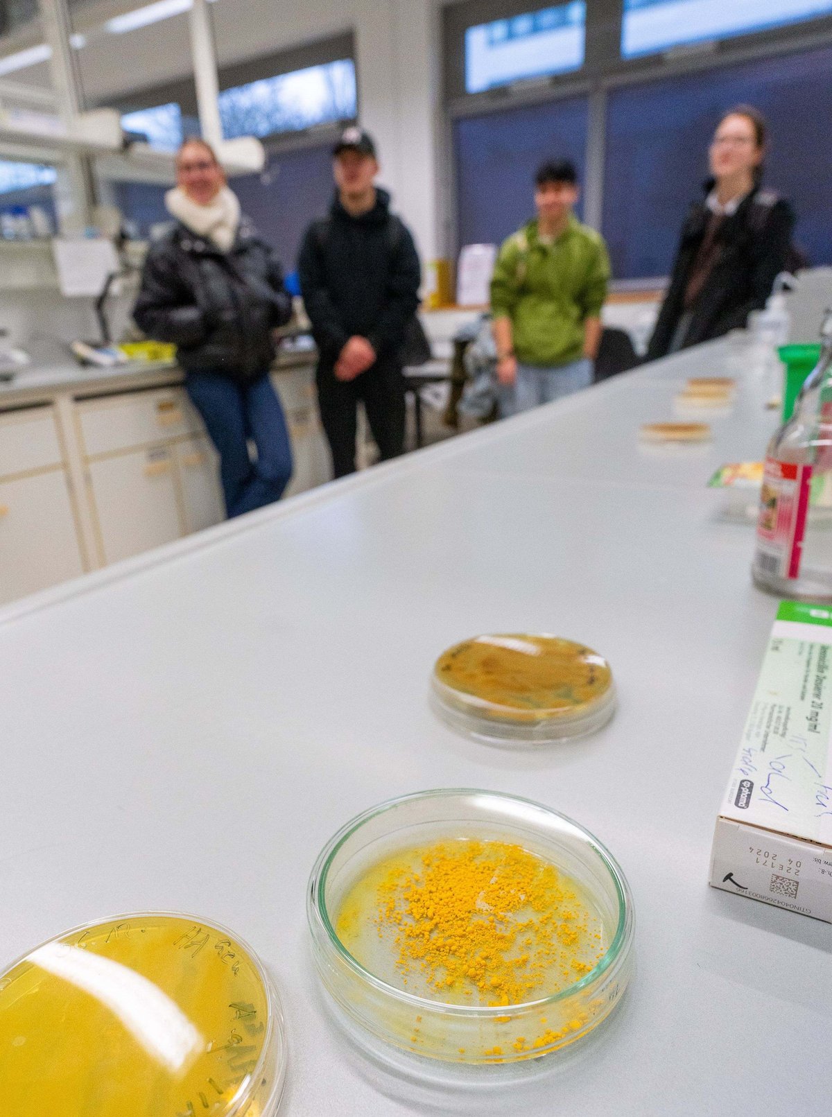 Studieninteressierte in einem Biotechnologie-Labor