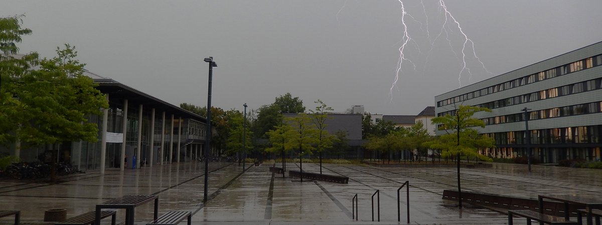 Gewitter über dem Zentralcampus in Cottbus