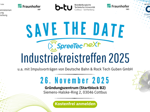Ankündigung des Industriekreistreffens im Rahmen von SpreeTec neXt am 26. November 2025 (rechteckig)