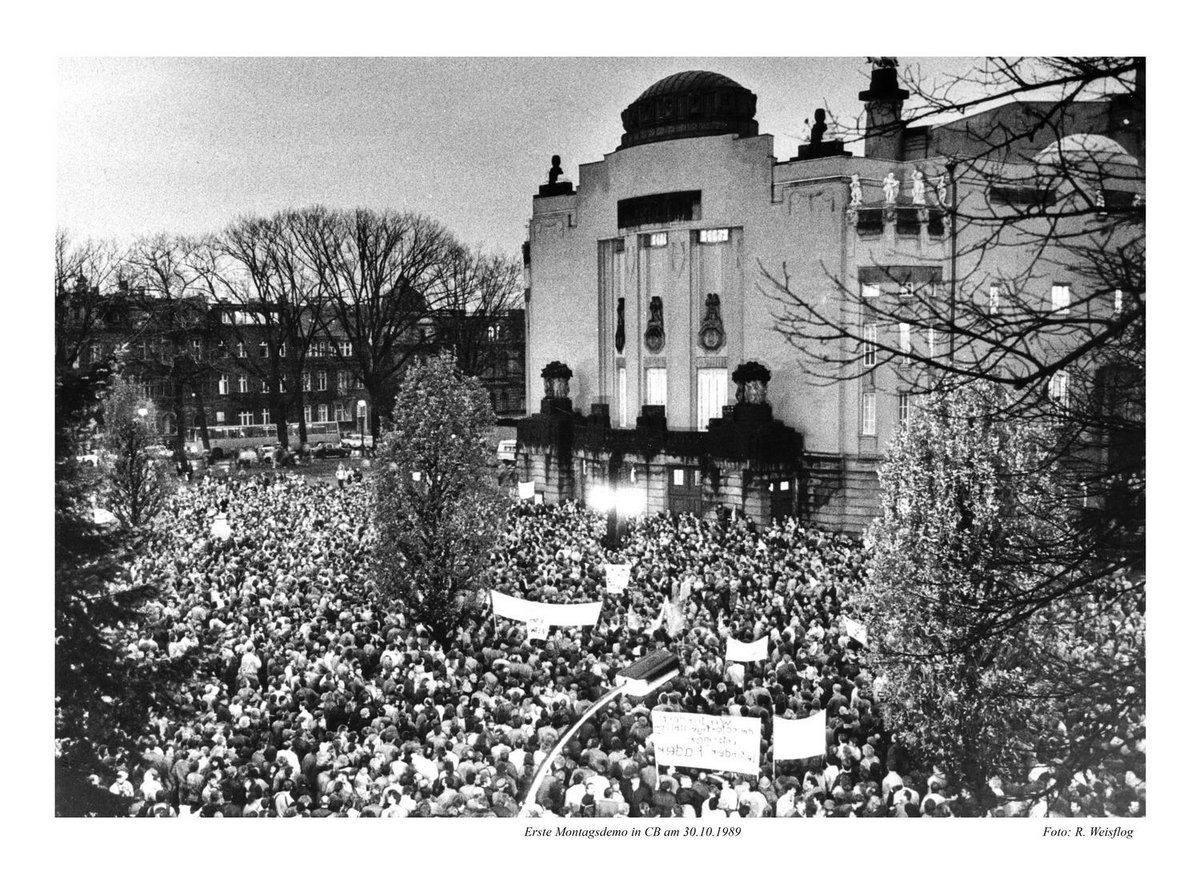 Erste Montagsdemo in Cottbus am 30.10.1989