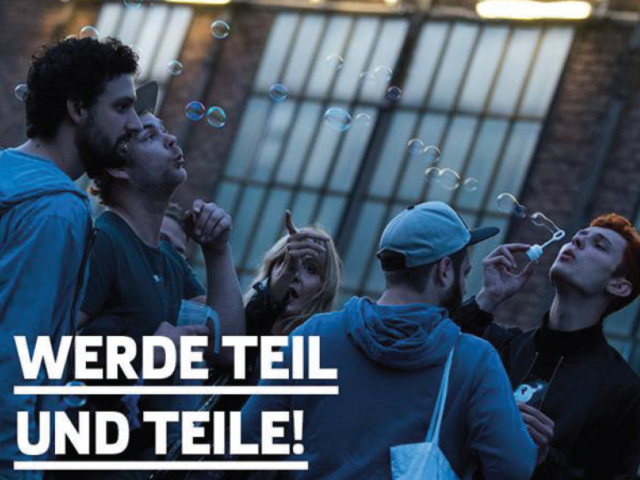 Plakatausschnitt "Werde Teil und teile"
