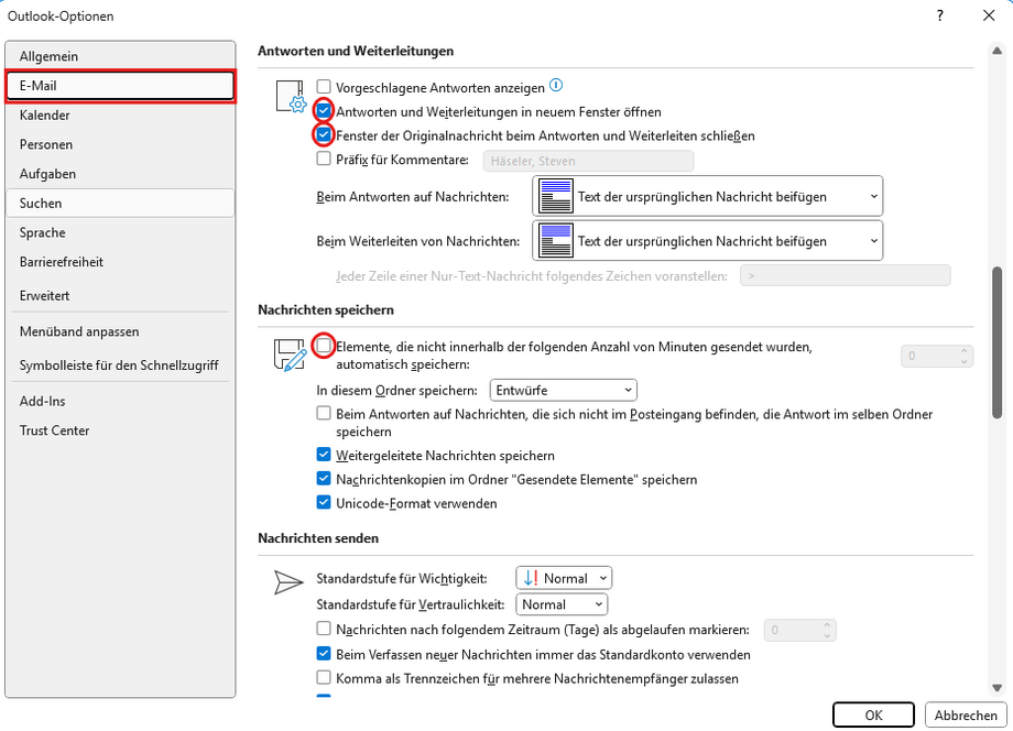 Abbildung Outlook-Optionen E-Mail