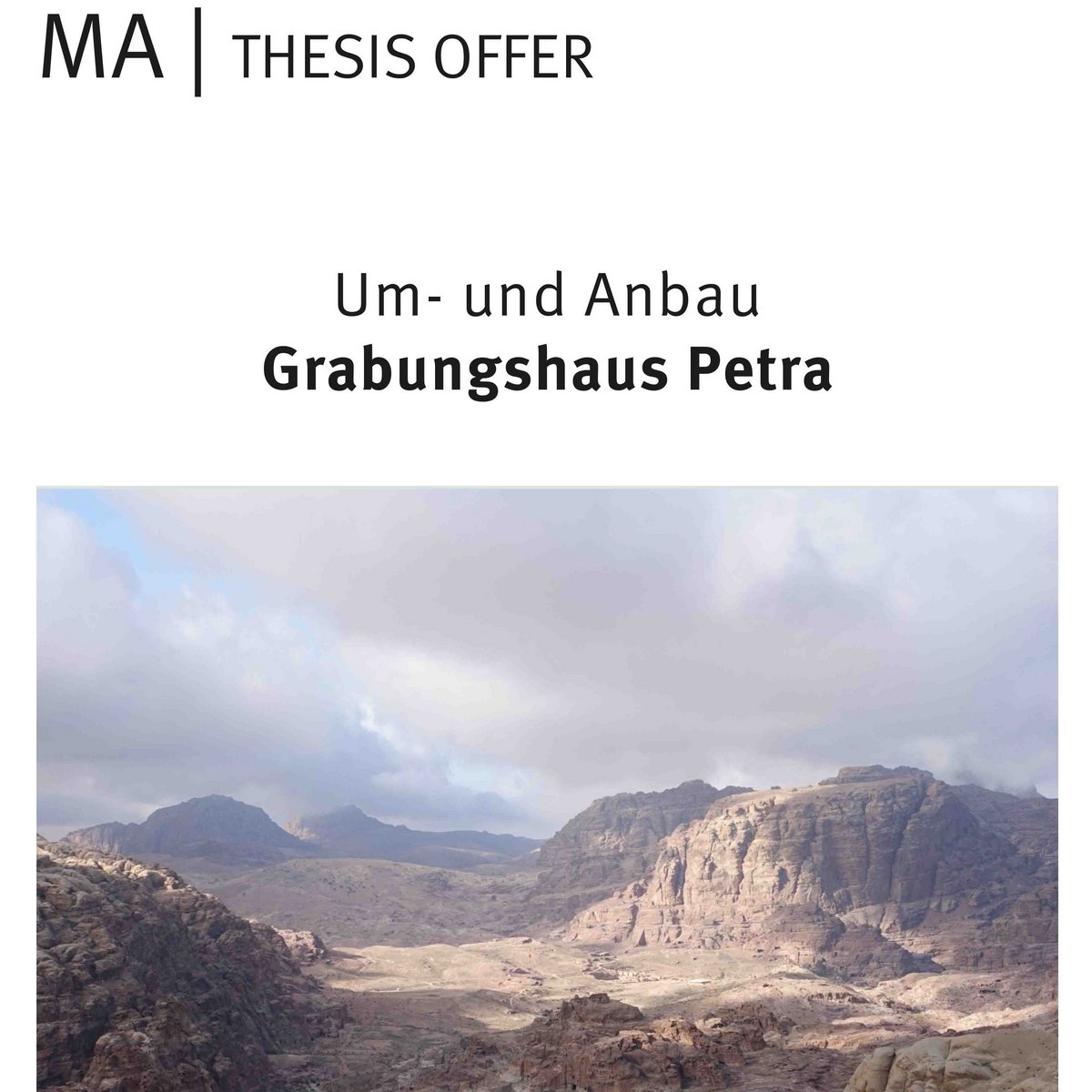 Angebot für Masterarbeit in Petra
