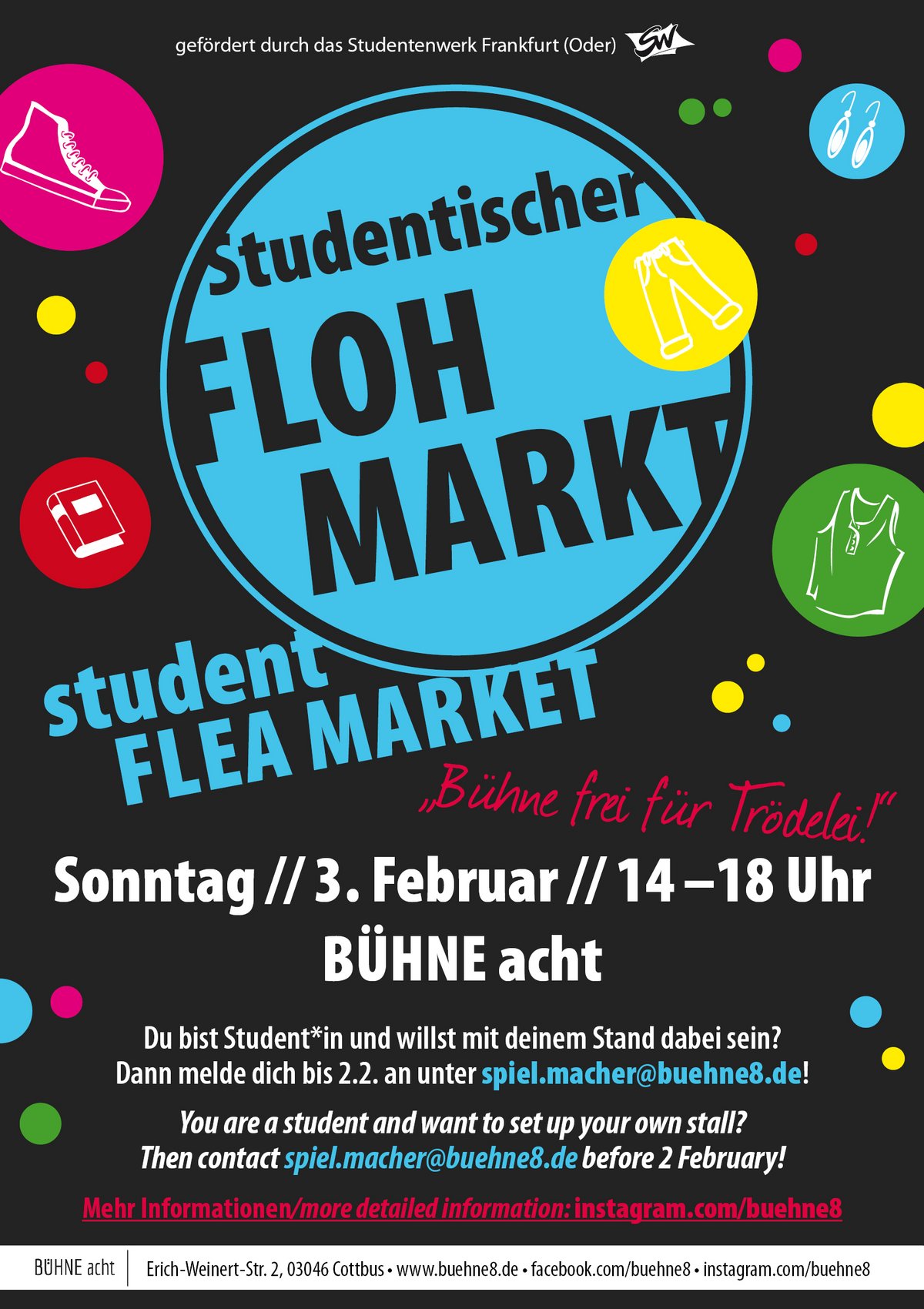 Plakat für den studentischen Flohmarkt
