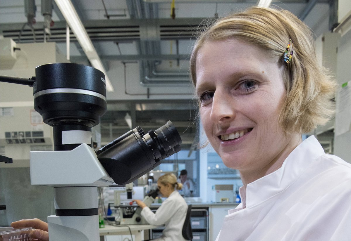 Dr. Anne-Helen Lutter at work in the laboratory.