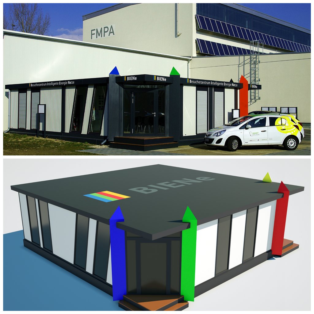 Außenansicht Besucherzentrum Intelligente Energie Netze (BIENe)